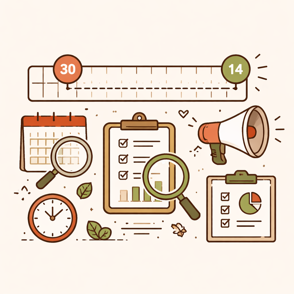 How to run the audit timeline: a realistic 30–14 day plan before the announcement